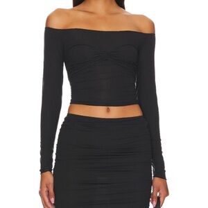 Indah Coco Black Off-Shoulder Top